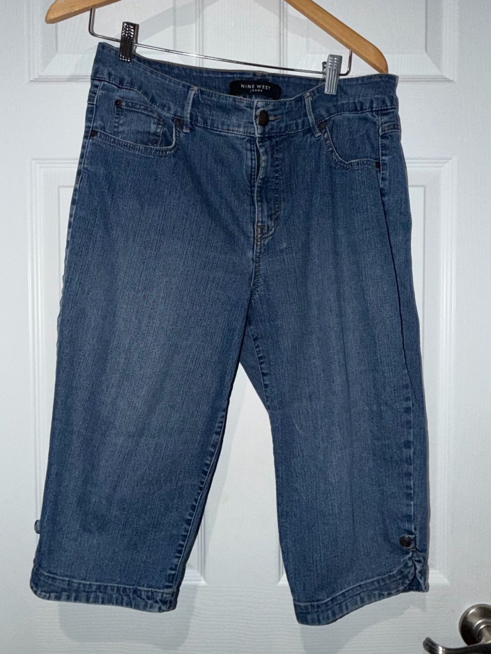 Nine West Men's Dark Blue Relaxed Denim Capris